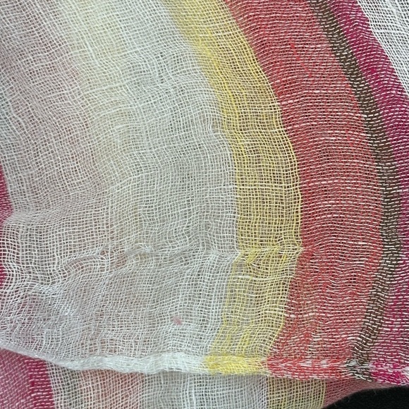 Islander 100% Linen Striped Pareo/Sarong Bathing Suit Cover Up Wrap Sheer - Picture 8 of 9